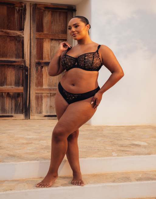 Curvy Kate Scantilly restraint balcony bra fuller bust in black, 4 of 4
