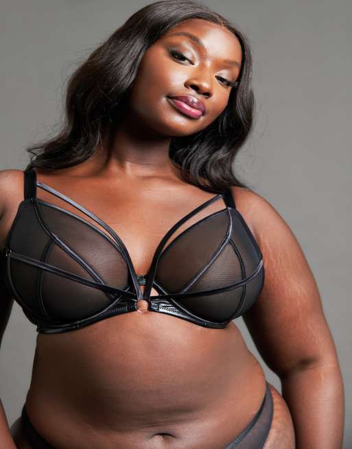 Curvy Kate Scantilly scandal plunge bra black fuller bust in black, 3 of 4
