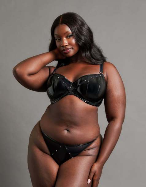 Curvy Kate Scantilly studded seduction padded half cup bra black fuller bust in black - view 1