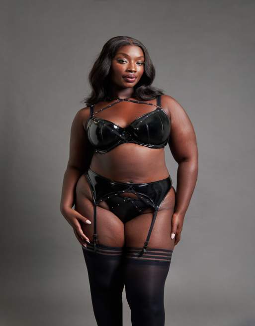 Curvy Kate Scantilly studded seduction tanga brief black in black, 4 of 4