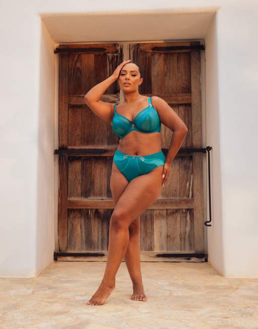 Curvy Kate Scantilly suspense high waist brief in teal blue, 3 of 4