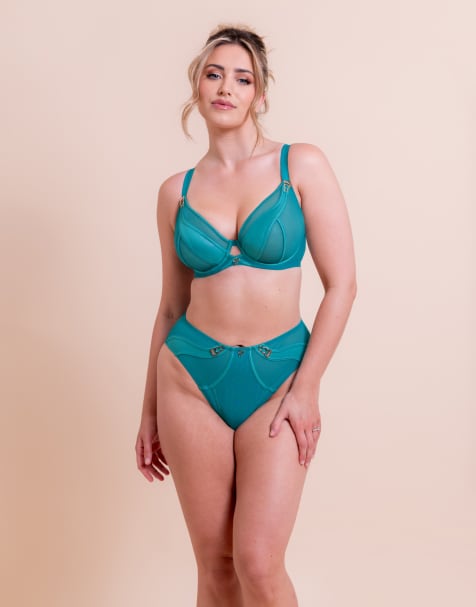 Curvy Kate Scantilly suspense plunge bra fuller bust in teal blue - view 1