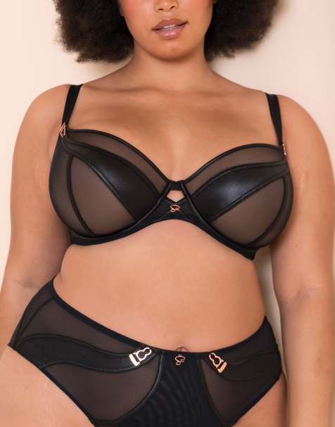 Curvy Kate Scantilly suspense plunge bra & high waist brief in black - view 1