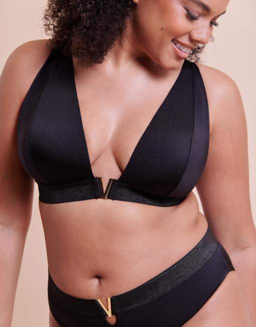 Curvy Kate Siren seas high leg bikini brief in black, 2 of 4