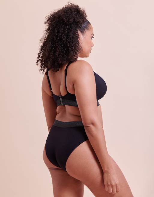 Curvy Kate Siren seas high leg bikini brief in black, 3 of 4