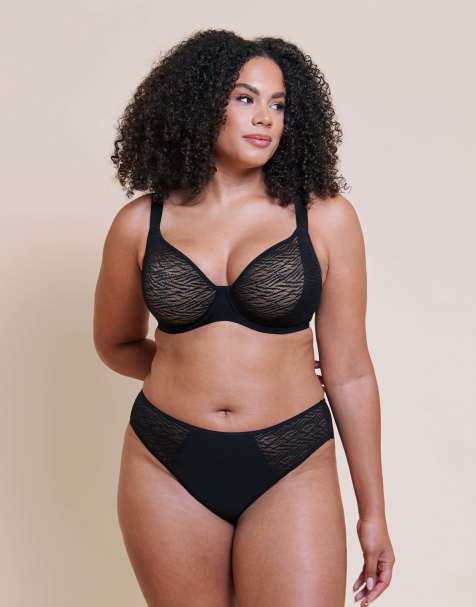 Curvy Kate Smoothie lace moulded balcony bra black fuller bust in black - view 1
