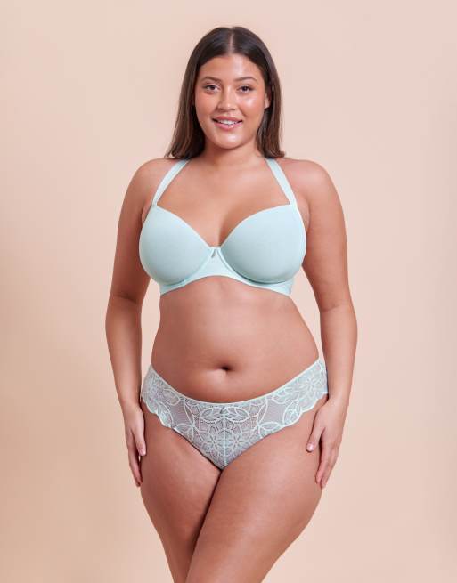Curvy Kate Smoothie spacer moulded t-shirt plunge bra fuller bust in pale mint, 4 of 4