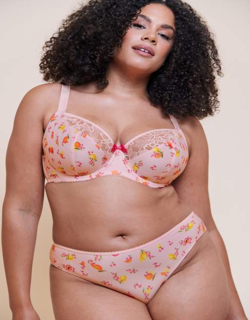 Curvy Kate Spellbound printed balcony bra fuller bust in blush floral print, 4 of 4