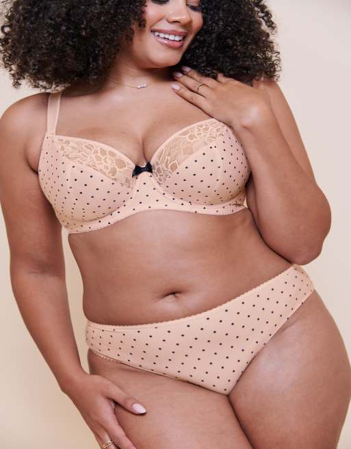 Curvy Kate Spellbound printed balcony bra fuller bust in cream polka dot print, 4 of 4