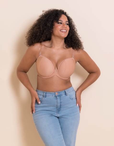 Curvy Kate Superhero multiway padded plunge bra in latte - view 1