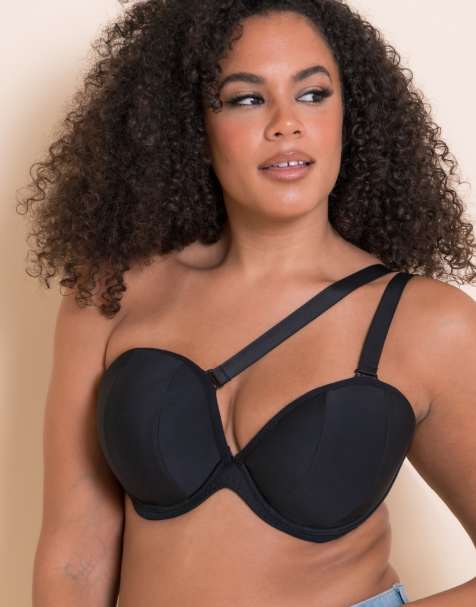 Curvy Kate Superhero multiway padded plunge fuller bust bra in black - view 1