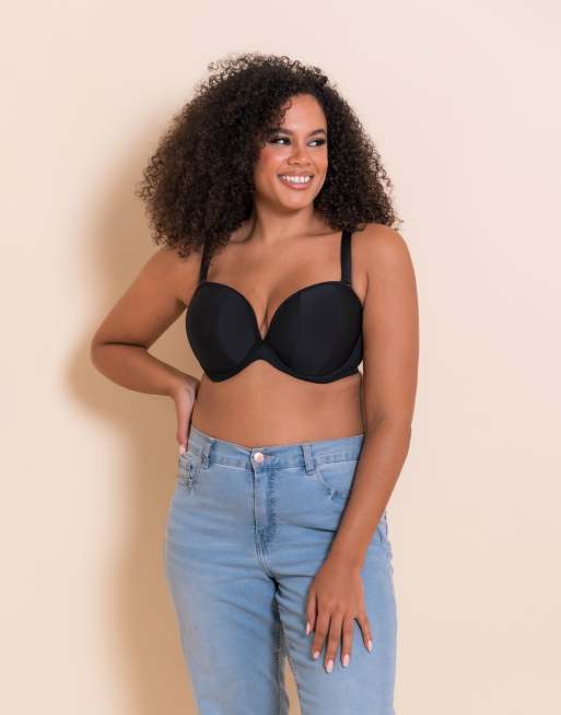 Curvy Kate Superhero multiway padded plunge fuller bust bra in black , 4 of 4