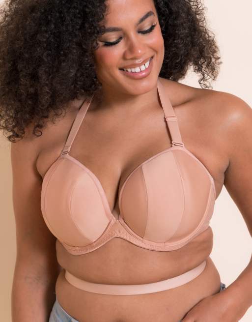 Curvy Kate Superhero multiway padded plunge fuller bust bra in latte , 2 of 4