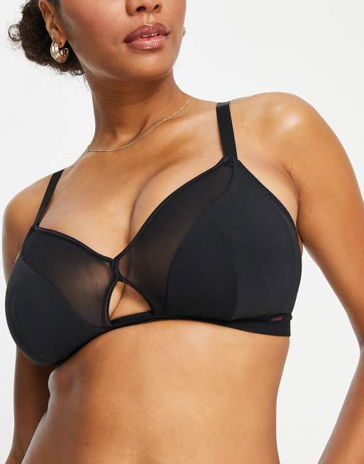 Curvy Kate - Vollere Buste - Get Up & Chill - Bralette met inzetstuk van mesh in zwart, 4 van 4