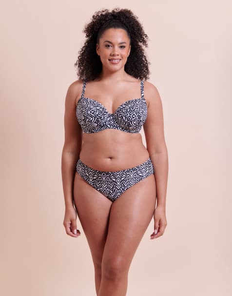Curvy Kate Wild horizon bikini brief in black print - view 1