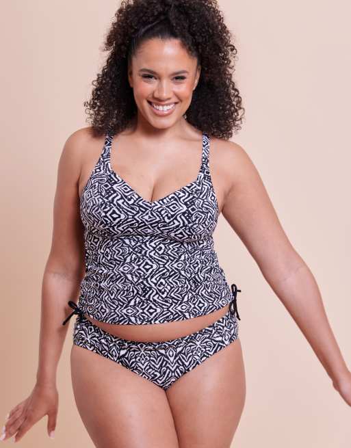 Curvy Kate Wild horizon bikini brief in black print, 2 of 4