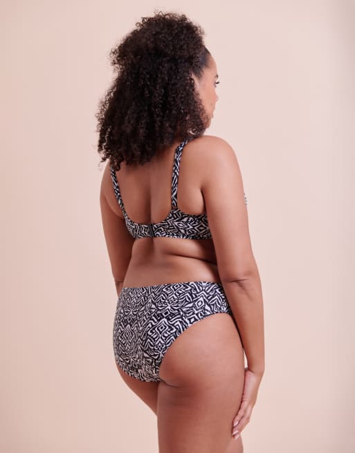 Curvy Kate Wild horizon bikini brief in black print, 3 of 4