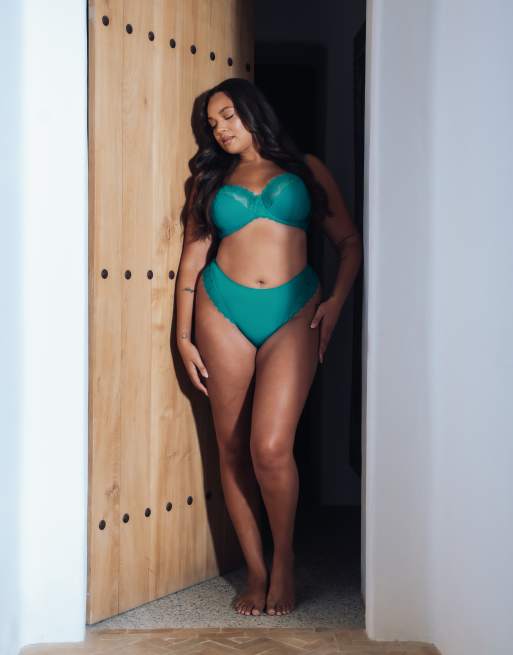 Curvy Kate Wild one balcony bra fuller bust in teal blue, 4 of 4