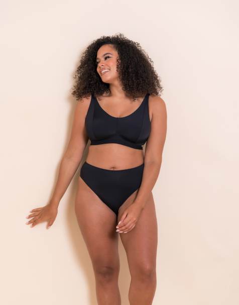 Curvy Kate Zen non-wired bralette & brazilian in black - view 1
