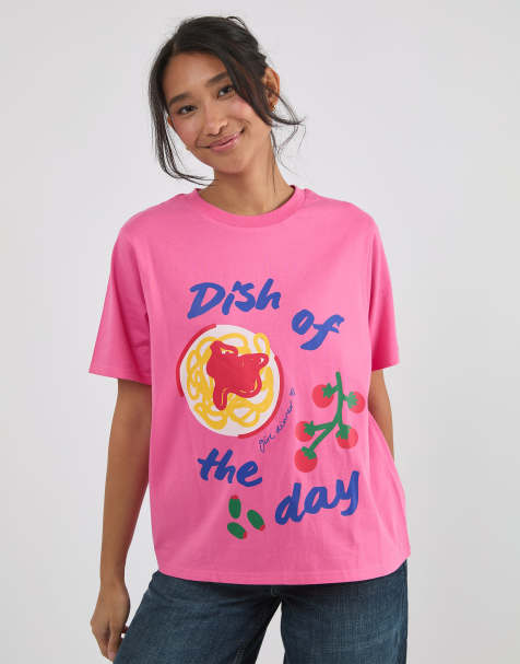 Custard Dish of the day t-shirt in pink - view 1