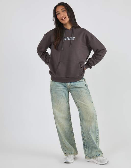 Custard More amor por favour hoodie in grey marl, 3 of 4
