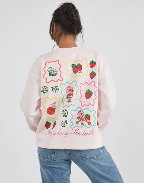 Custard Strawberry shortcake patchwork sweatshirt in pink - view 1