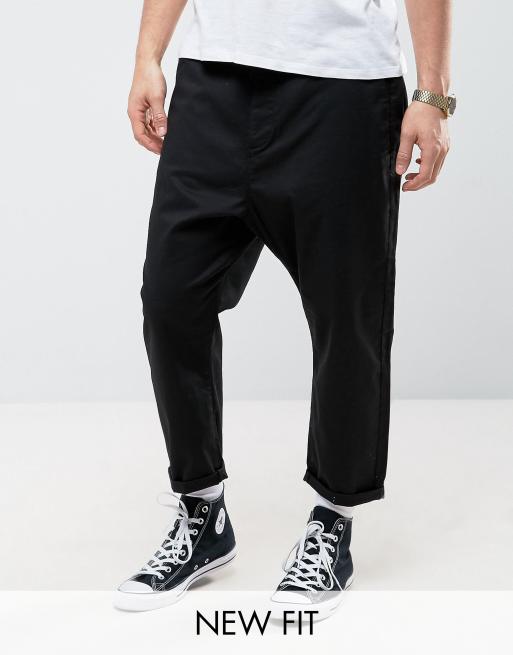 Czarne zwężane chinosy od ASOS Oversized