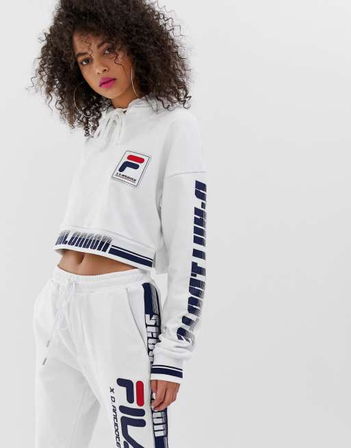 D-Antidote x Fila - Hoodie en joggingbroek met logo, combi-set, 2 van 3