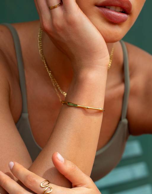 D. LOUISE Bamboo waterproof bangle in gold 