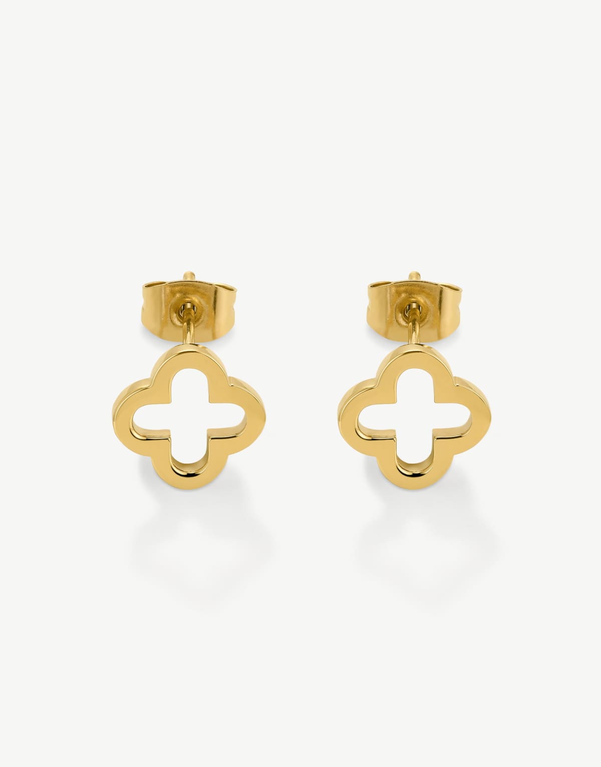 D. Louise Classic waterproof clover studs in gold - GOLD