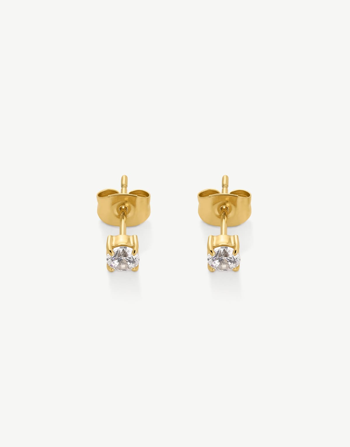 D. Louise Classic waterproof tennis studs 4mm in gold - GOLD