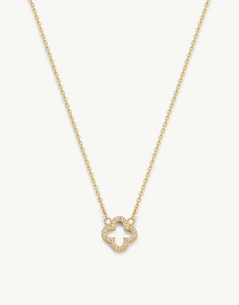 D. Louise Cz clover waterproof pendant in gold - GOLD - view 1