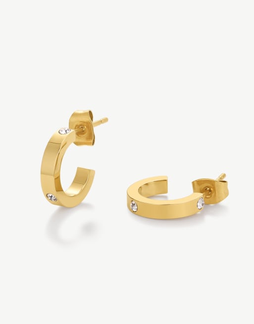 D. LOUISE Cz linked waterproof hoops in gold 