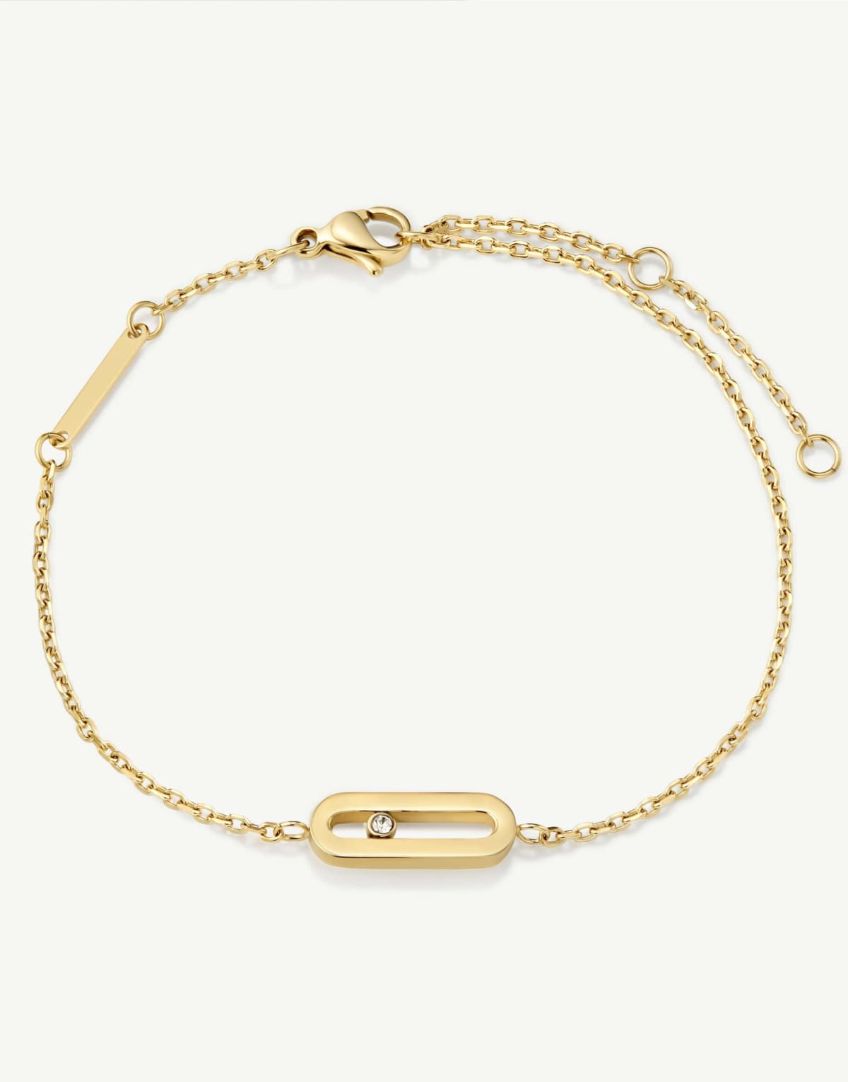 D. LOUISE Elipse bracelet with stone in gold