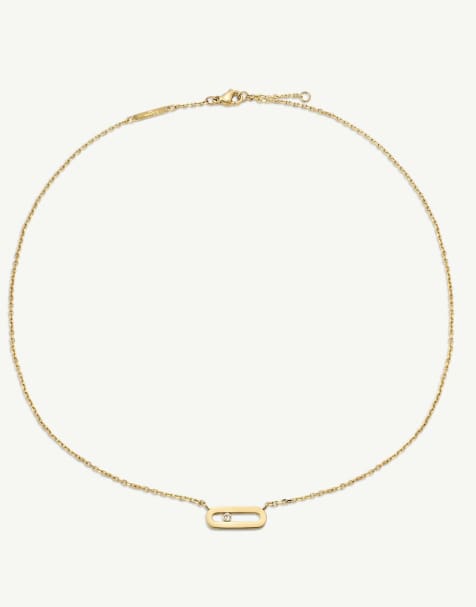 D. LOUISE Elipse pendant with stone in gold - view 1