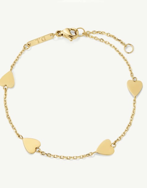 D. LOUISE Multi heart bracelet in gold - view 1