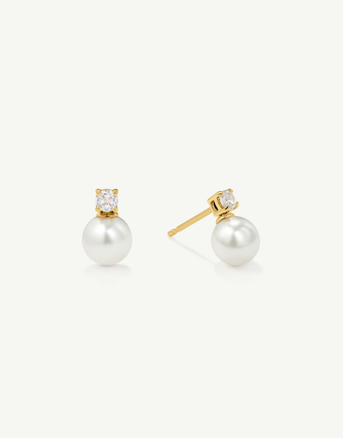 D. LOUISE Pearl drop earrings in gold