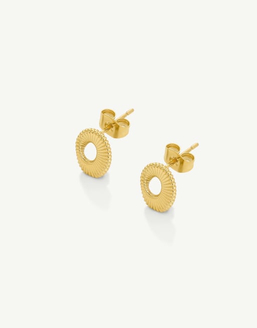 D. LOUISE Ribbed mini twist studs in gold