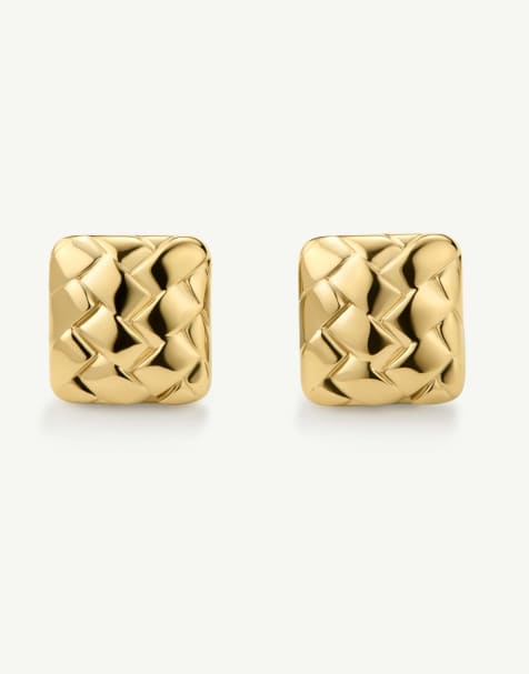D. LOUISE Statement woven earrings in gold - view 1