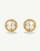D. LOUISE Vintage pearl bold studs in gold