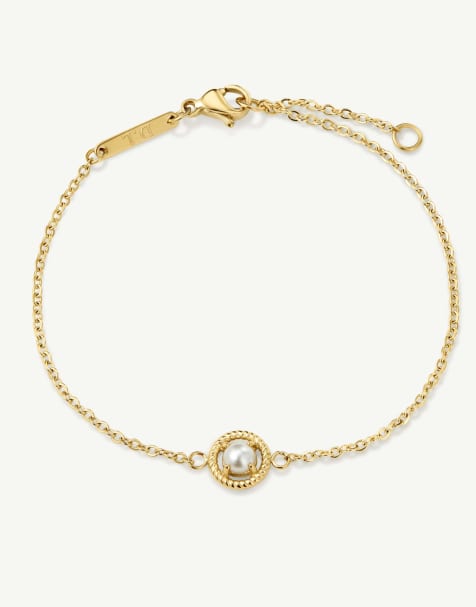 D. LOUISE Vintage pearl bracelet in gold - view 1