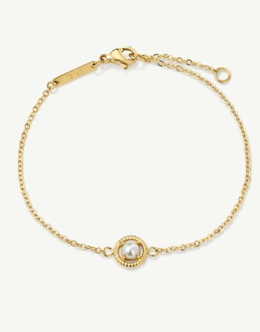 D. LOUISE Vintage pearl bracelet in gold