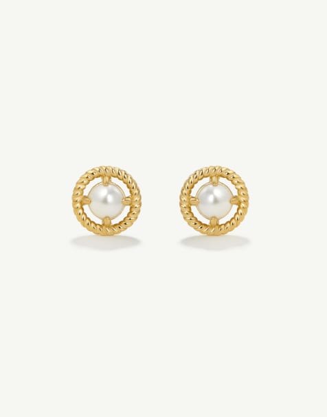 D. LOUISE Vintage pearl mini studs in gold - view 1