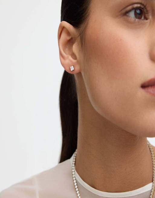 D. LOUISE Waterproof asscher cut solitaire earrings 1.3 ct – tarnish-free in gold, 4 of 5