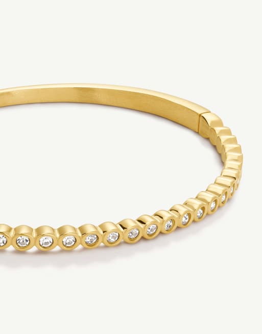 D. LOUISE Waterproof bezel bangle – tarnish-free in gold, 2 of 3