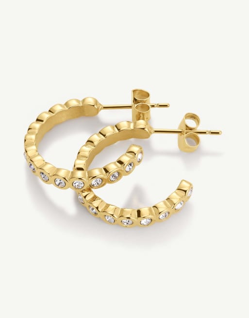 D. LOUISE Waterproof bezel hoops – tarnish-free in gold, 2 of 4