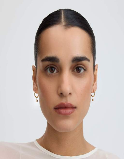 D. LOUISE Waterproof bezel oval huggie earrings – tarnish-free in gold, 4 of 5