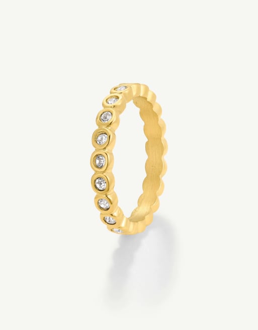 D. LOUISE Waterproof bezel tennis ring – tarnish-free in gold, 2 of 4