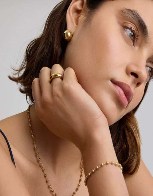 D. LOUISE Waterproof bold bauble studs – tarnish-free in gold, 3 of 3