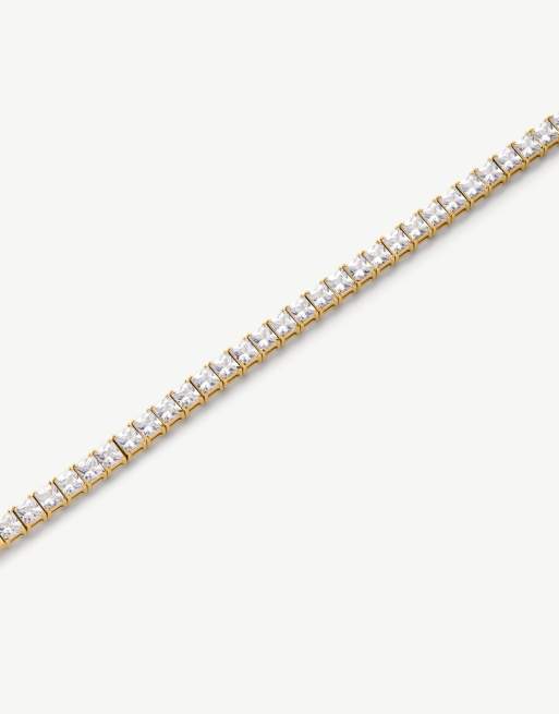 D. LOUISE Waterproof bridal asscher cut stone bracelet – tarnish-free in gold, 2 of 4